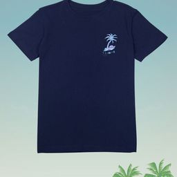 Gini and Jony Boys Blue Printed T-shirt-image-97