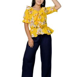 NEYSA Floral Print Bell Sleeve Crepe Fit & Flare Dress-image-67