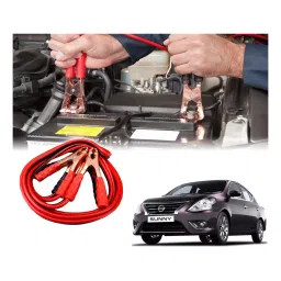 Auto Pearl 2.29 m (7.5 Ft) 500 A Heavy Duty Booster Anti Tangle Battery Jumper Cable for Nissan Sunny (Pack of 2)-9