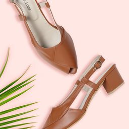 Marc Loire Women Tan Brown Solid Peep Toes-56