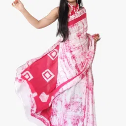 JALTHER Block Print Batik Pure Cotton Saree image 4