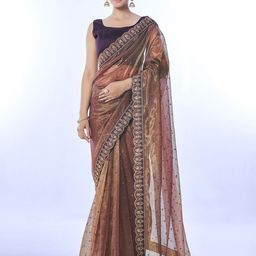 Mitera Embellished Sequinned Net Saree-picture-46