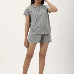Dreamz by Pantaloons Grey Cotton Printed Top Shorts Set-picture-13