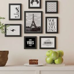 Art Street Black Engineered Wood Wall Quotes Frame Posters - Set of 8-25