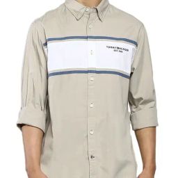 Tommy Hilfiger Stone Cotton Regular Fit Colour Block Shirt-picture-15