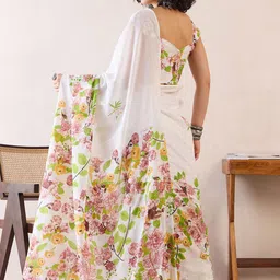 Anouk Rustic Floral Ready to Wear Block Print Saree image 5