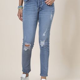 VESTIDO MODAS Women Slim Fit Mid-Rise Highly Distressed Light Fade Stretchable Jeans-image-54