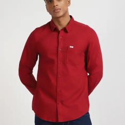 Lee Red Cotton Slim Fit Shirt-image-27