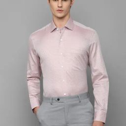 Luxure By Louis Philippe Pink Cotton Slim Fit Printed Shirt-picture-1