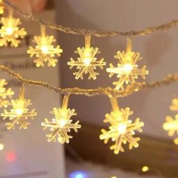 Homesake Yellow Copper Snowflake Led Fairy Lights-4
