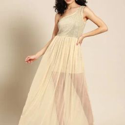 DODO & MOA Beige Embellished Gown-image-50