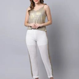 Erotissch Golden & White Plain Beachwear Co-Ord Set-image-30
