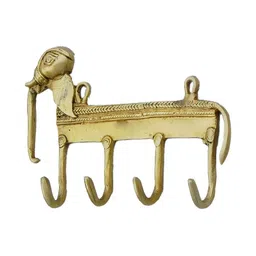 IndianShelf Gold Toned Bronze Elephant Key Hooks Hangers for Clothes Wall Mounted-18