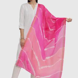 Biba Pink Printed Dupatta-image-19