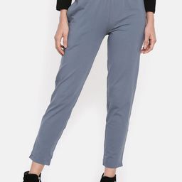 Dollar Missy Women Grey Solid Classic Straight Fit Cigarette Trousers-image-75