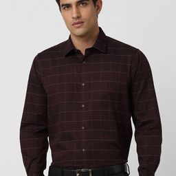 Van Heusen Men Checked Regular Fit Cotton Formal Shirt-image-89