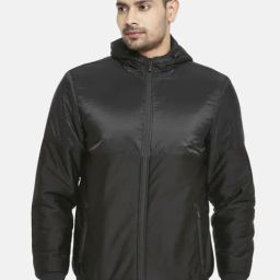 Sf Jeans By Pantaloons Black Regular Fit Hooded Jacket-image-85