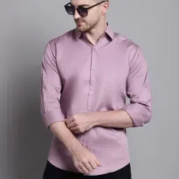 Jainish Magenta Satin Regular Fit Shirt-image-83