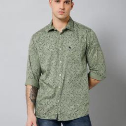 Cantabil Green Regular Fit Printed Shirt-image-23