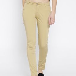 Xpose Women Beige Smart Slim Fit Solid Regular Trousers-image-28