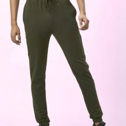 Ajile by Pantaloons Olive Green Slim Fit Self Pattern Joggers-45