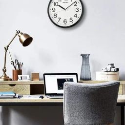 SEIKO elegant white & black plastic wall clock with sweep movement-28