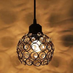 Homesake Black Metal Matt Crystal Half Globe Hanging Light-image-64