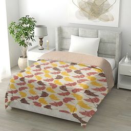 Myntra Elegant Homes White & Yellow Floral Microfiber AC Room 150 GSM Single Bed Comforter-picture-27