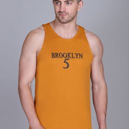 Antiloop Chest Printed Tank Gym Vest Vest-03BrklynMustard-M-image-82