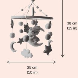 BABBLE WRAP Infants Hand Stitch Nursery Musical Cot Mobile Arm Battery Operated Music Box image 5