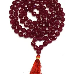 kesar zems Unisex Red Crystal Beads Mantra Chanting Chain-image-84
