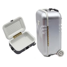 Babymoon Mini Travel Suitcase Baby Photography Props Luggage Storage Box Accessories for Kids - Silver-image-21