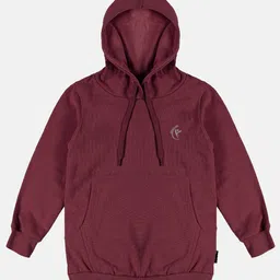 Kiddopanti Full Sleeves Solid Hooded Sweatshirt - Maroon-picture-36