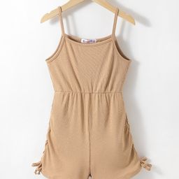 Kookie Kids Singlet Sleeves Solid Color Jumpsuit - Brown-image-71
