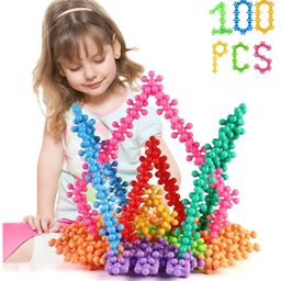 ADKD Star Links Interlocking Blocks Educational, Construction Blocks for Kids, Colorful Star Building Blocks Toys for Kids- 100 Pc Block (Multicolor)-9