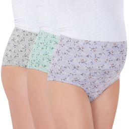 Bella Mama Cotton Elastane High Coverage Panties Pack of 3 (Color & Print May Vary)-image-89