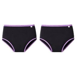 SuperBottoms Maxabsorb Bamboo Cotton Pack Of 2 Solid Stain Proof 8Hr Absorbent Period Panties - Black-image-98