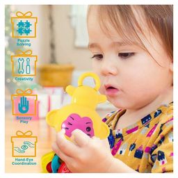NEGOCIO Rattle Set with Teethers for New Born Babies Toy for Babies Non-Toxic Pack of 7 (Colour and Design May Vary) image 2
