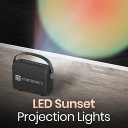 Portronics POR-2392 Resonate 14W Potable Bluetooth Speaker With LED Sunset Projection Lights, Upto 5 Hours Playtime, Bluetooth 5.3V, TWS Function, Handsfree Calling, , Type C Fast Charging(Black) image 2