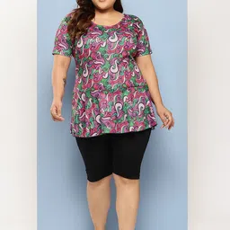 BAESD Plus Size Printed Swimwear & Attached Shorts With Goggle-image-32