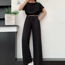 Stem Rope Women Black Cotton Blend Co-Ords-image-70