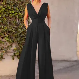 StyleCast Women Sleeveless V-Neck Wide-Leg Palazzo Jumpsuit-picture-32