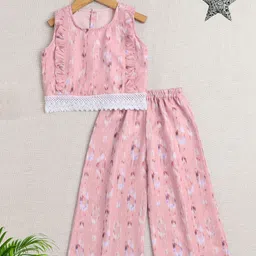 The Magic Wand Girls Printed Top with Palazzos-image-99