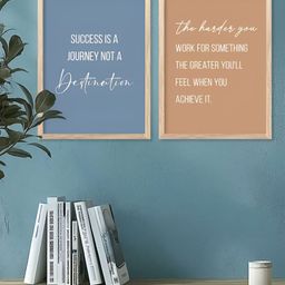Kotart Brown & Blue 2 Piece Wooden Motivational Painting Wall Art-picture-20