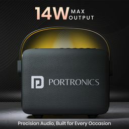 Portronics POR-2392 Resonate 14W Potable Bluetooth Speaker With LED Sunset Projection Lights, Upto 5 Hours Playtime, Bluetooth 5.3V, TWS Function, Handsfree Calling, , Type C Fast Charging(Black) image 5