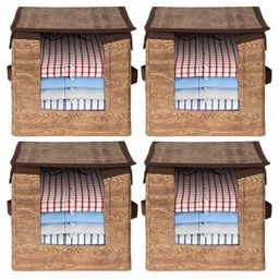 Kuber Industries Brown Set of 4 Regular Multi-Utility Organisers-6