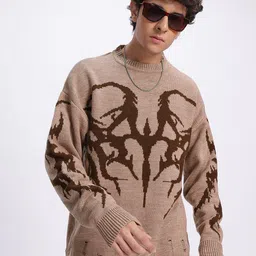 glitchez Cozy Knit Self Design Acrylic Pullover-image-17