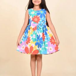 LilPicks Kids Multicolor Floral Print Dress-image-54