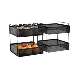 RUBOXA Black 2 Pieces Metal Multi-Utility Organisers-18