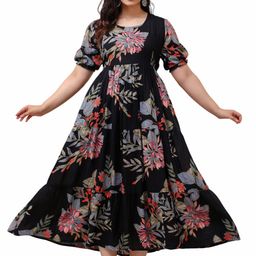 Charnest Women Floral Printed Sequinned Anarkali Kurta-picture-24